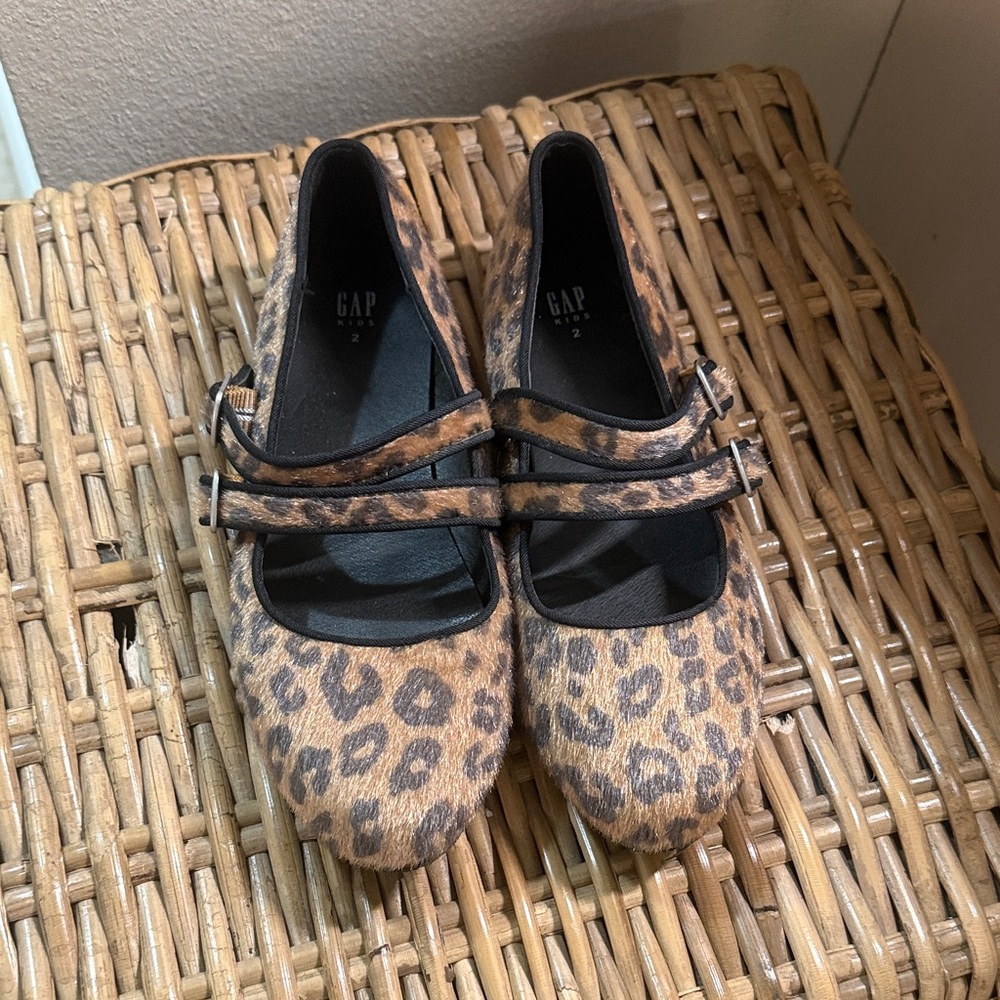 GAP Leopard Print Mary Jane Flats - Brown & Black